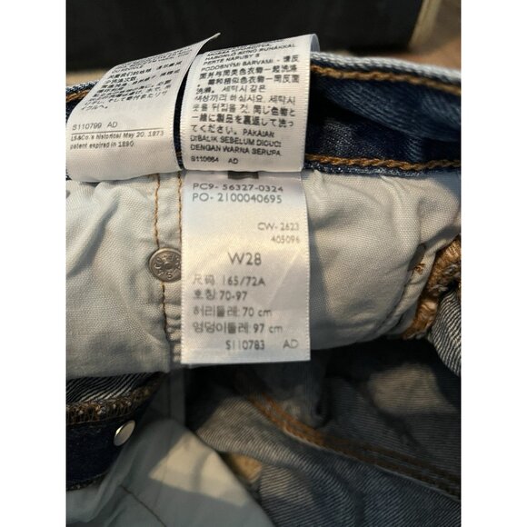 Levi's Jean Shorts Women's 501 Denim Blue Cutoff Button Fly Short Distressed 28 - Picture 8 of 8